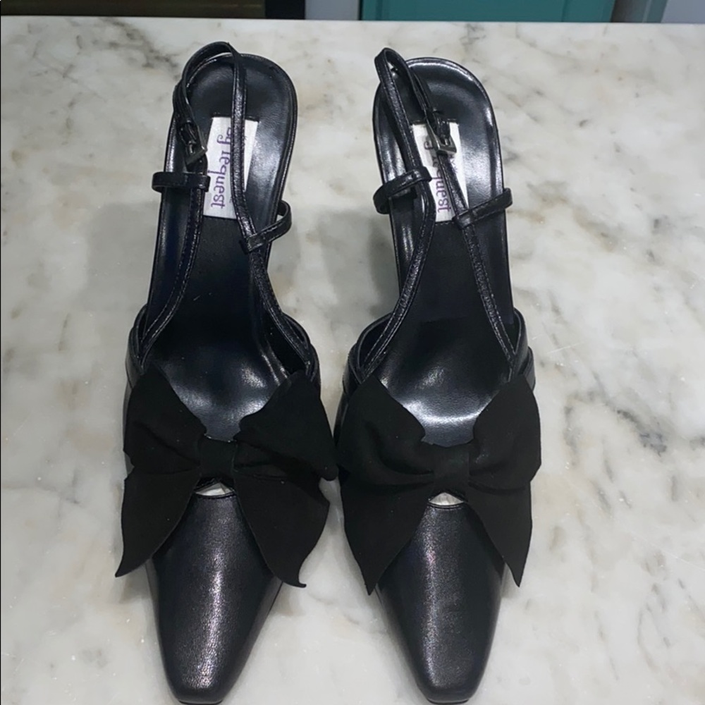 Kathy Levine By Request Bow Toe Sling Heels BNNT